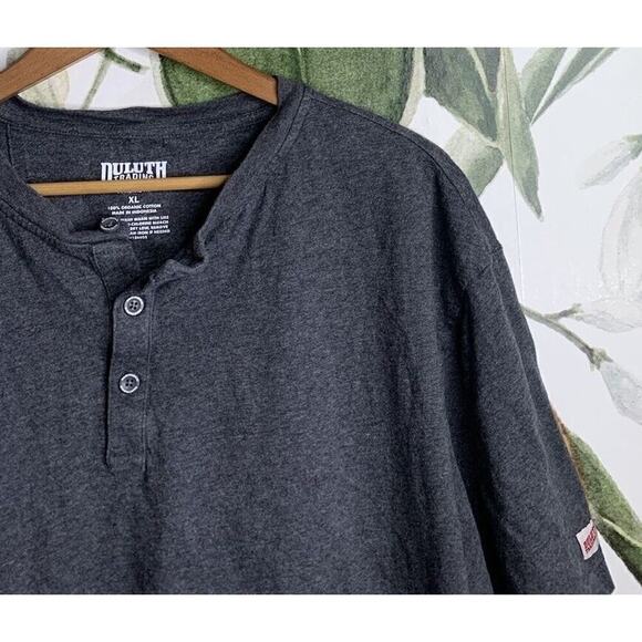 Duluth Trading Co XL Standard Fit Organic Cotton Gray Short Sleeve Tee Shirt - Picture 3 of 6
